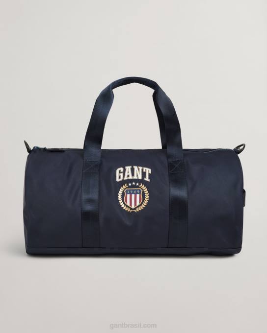 bolsa de ginástica escudo retrô N424C460 noite azul GANT homens