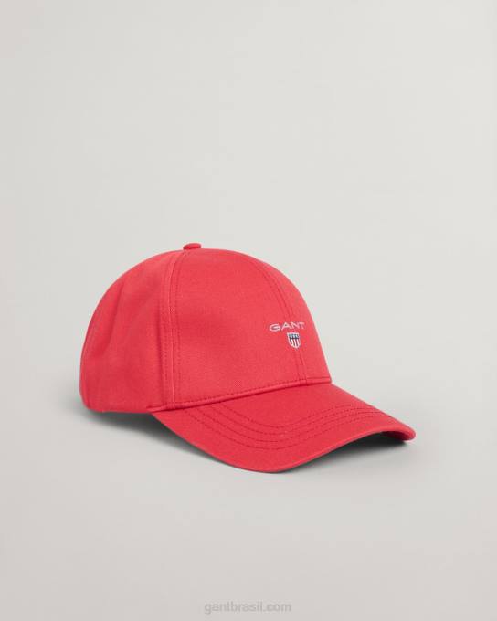 boné de sarja de algodão alto N424C475 vermelho rubi GANT homens