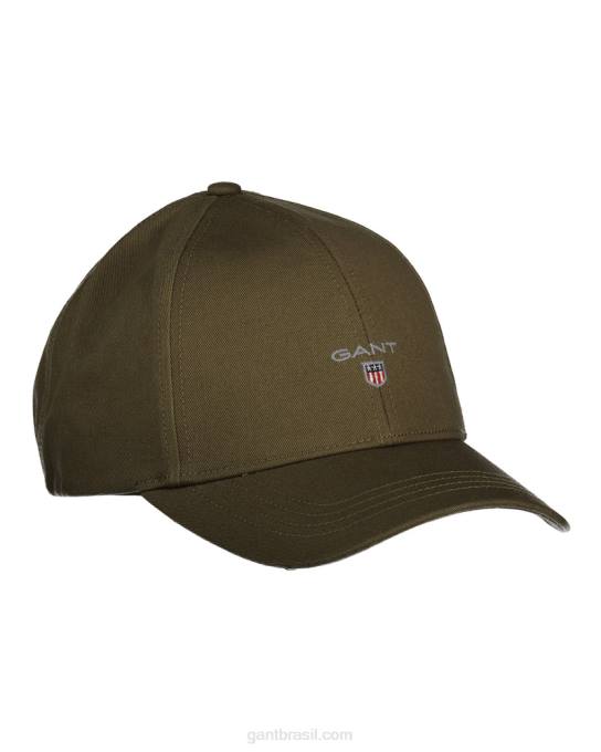 boné de sarja de algodão alto N424C484 caçador verde GANT homens