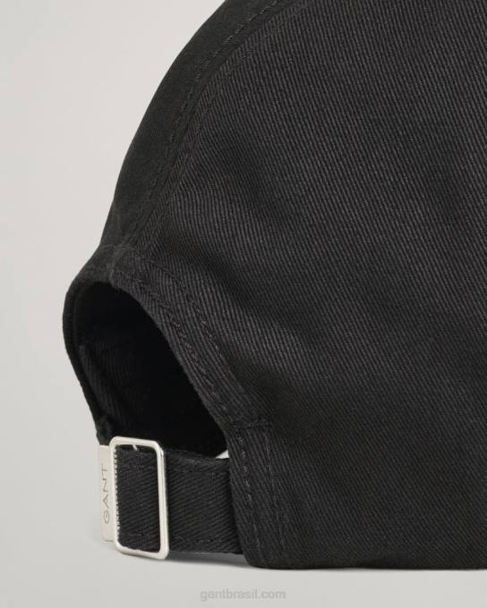boné de sarja de algodão alto N424C497 preto GANT homens