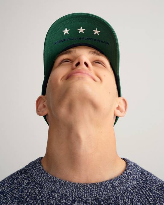 boné de sarja escudo retrô N424C477 verde floresta GANT homens
