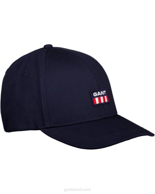 boné de sarja escudo retrô N424C504 noite azul GANT homens