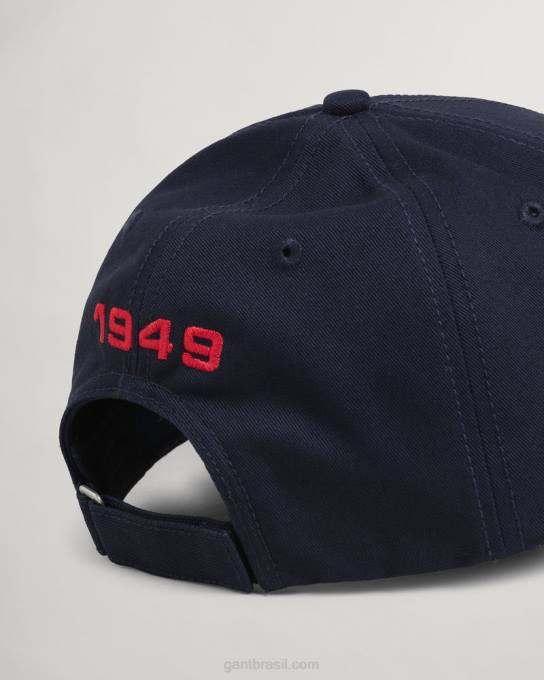 boné de sarja escudo retrô N424C504 noite azul GANT homens