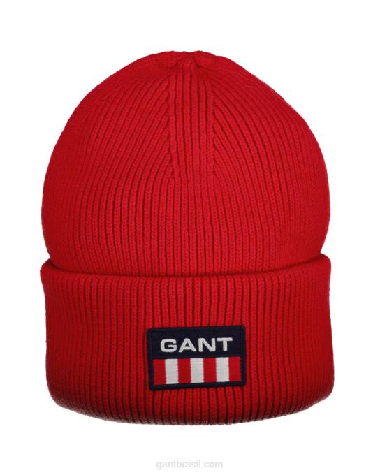 gorro de escudo retrô N424C488 vermelho rubi GANT homens