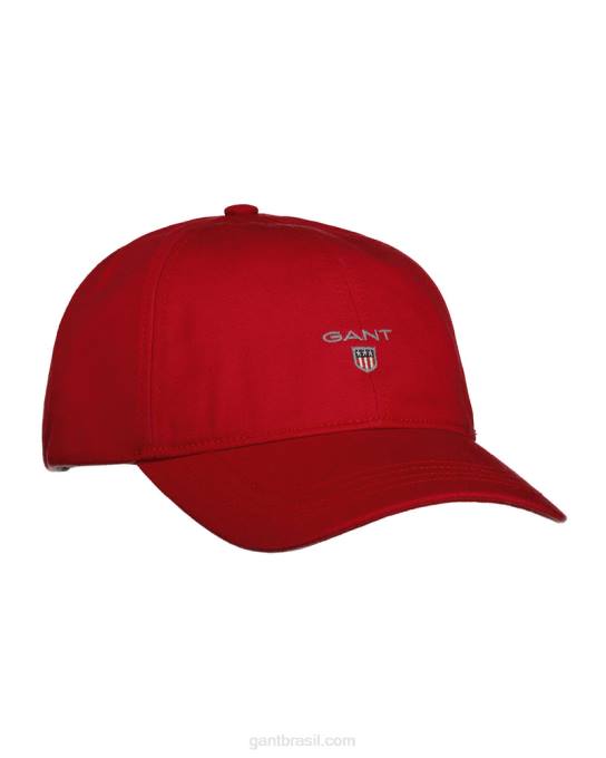 gorro de sarja de algodão N424C479 vermelho rubi GANT homens