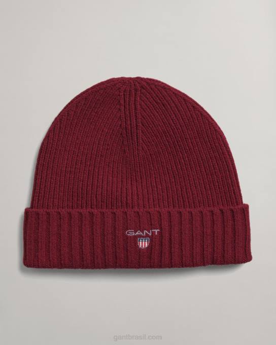 gorro forrado de lã N424C478 cabernet tinto GANT homens