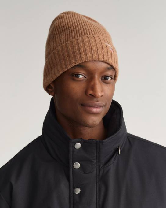 gorro forrado de lã N424C510 noz torrada GANT homens