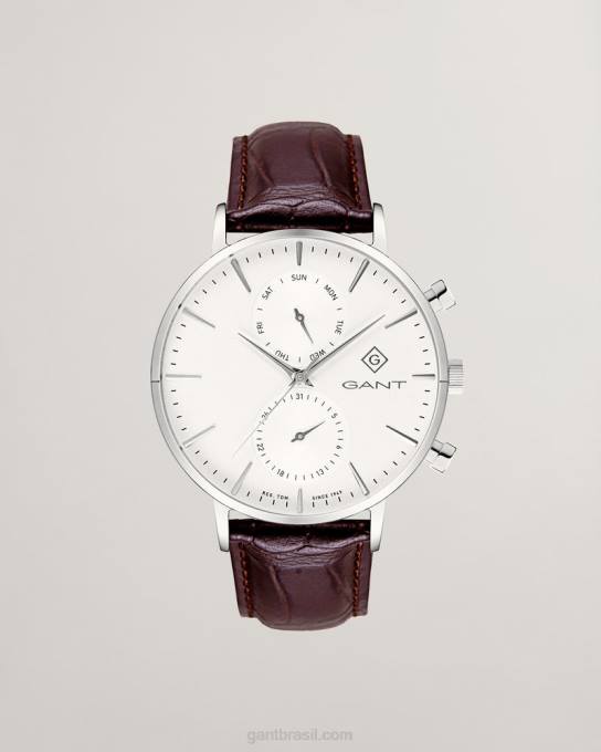 relógio de pulso park hill day-date ii N424C469 branco GANT
