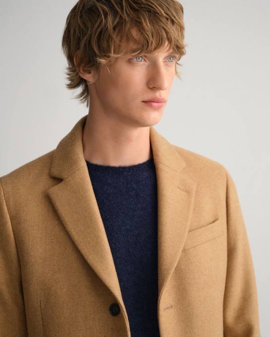 casaco de lã clássico N424C388 cáqui quente GANT homens