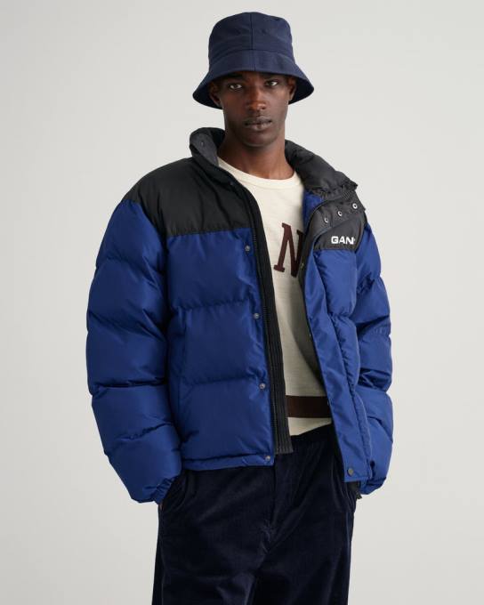 jaqueta acolchoada bloqueada N424C367 azul profundo GANT homens