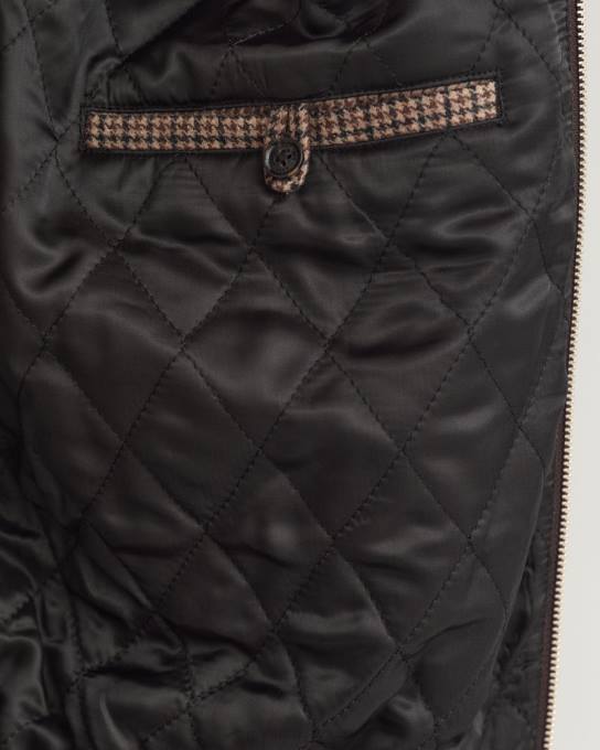 jaqueta harrington de lã xadrez N424C381 bege avelã GANT homens