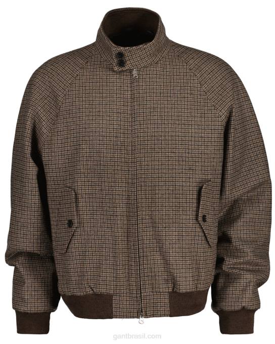 jaqueta harrington de lã xadrez N424C381 bege avelã GANT homens