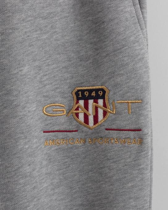 calça de moletom escudo de arquivo N424C270 melange cinza GANT homens