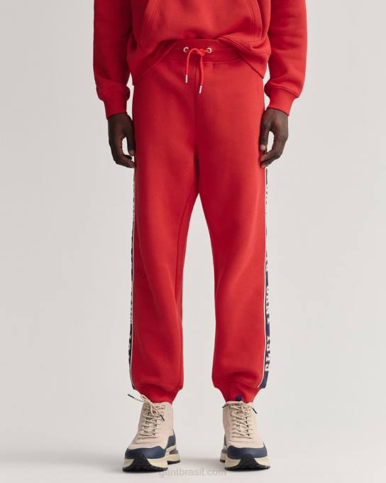 calça de moletom lateral contrastante N424C228 vermelho rubi GANT homens