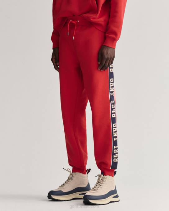 calça de moletom lateral contrastante N424C228 vermelho rubi GANT homens