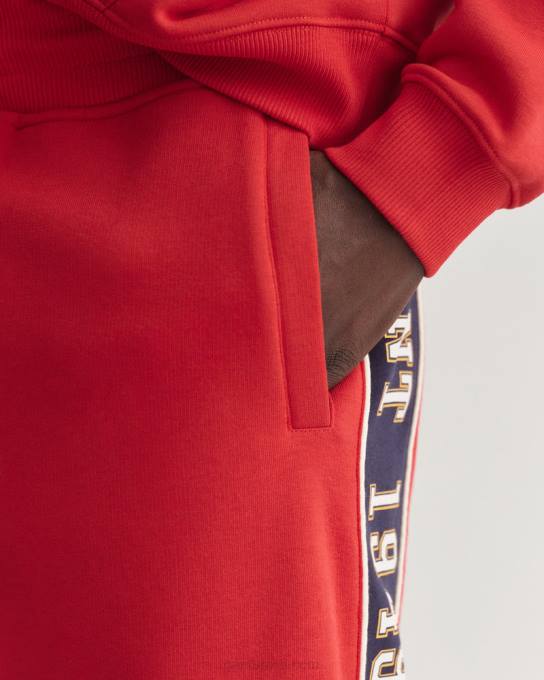 calça de moletom lateral contrastante N424C228 vermelho rubi GANT homens