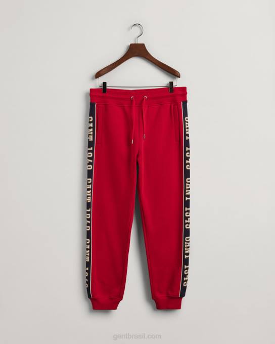 calça de moletom lateral contrastante N424C228 vermelho rubi GANT homens