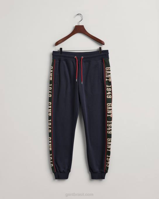 calça de moletom lateral contrastante N424C268 noite azul GANT homens