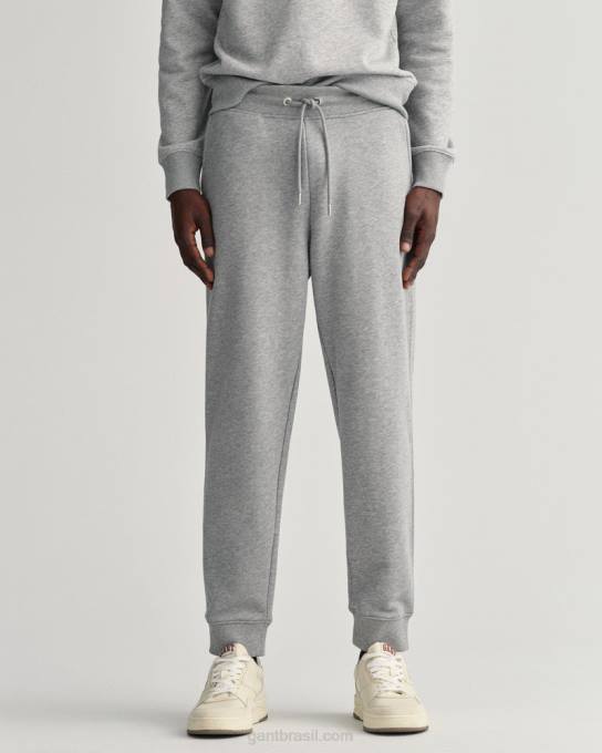 calça de moletom original N424C275 melange cinza GANT homens