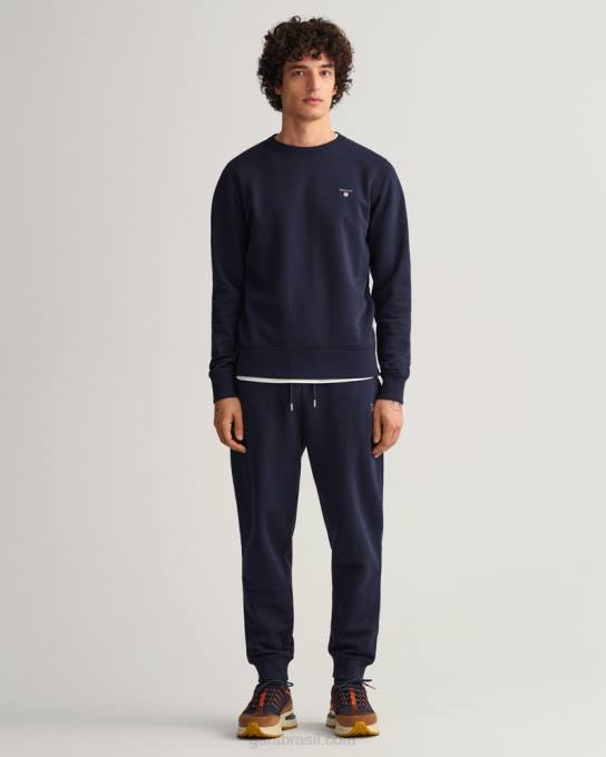 calça de moletom original N424C292 noite azul GANT homens