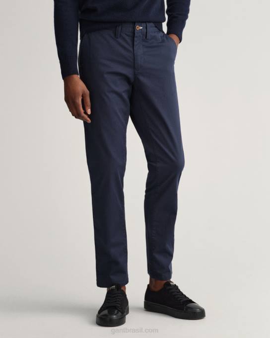 calça de sarja hallden slim fit N424C411 marinho GANT homens
