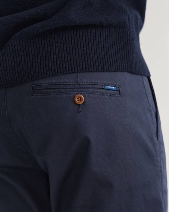 calça de sarja hallden slim fit N424C411 marinho GANT homens