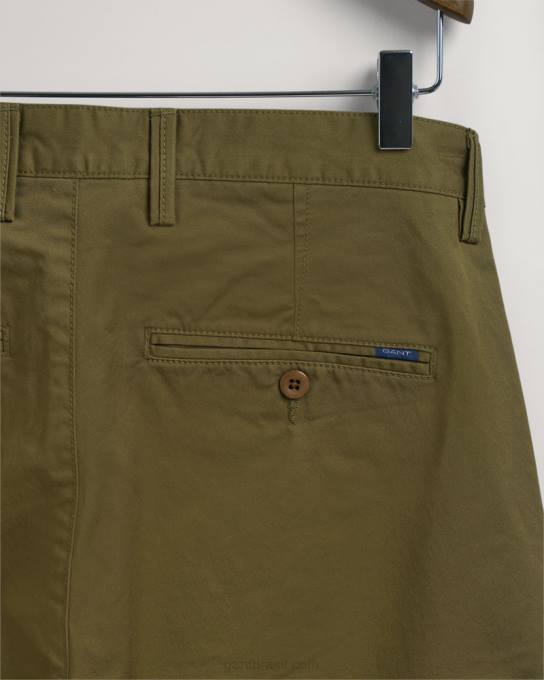 calça de sarja hallden slim fit N424C412 Exército verde GANT homens