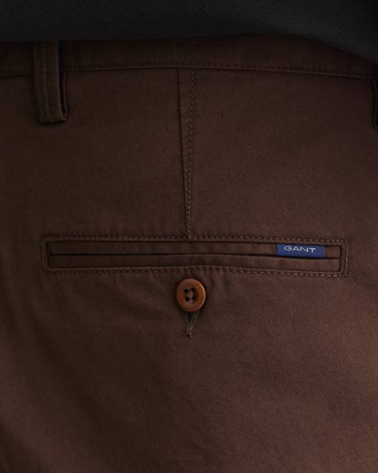 calça de sarja hallden slim fit N424C413 marrom rico GANT homens