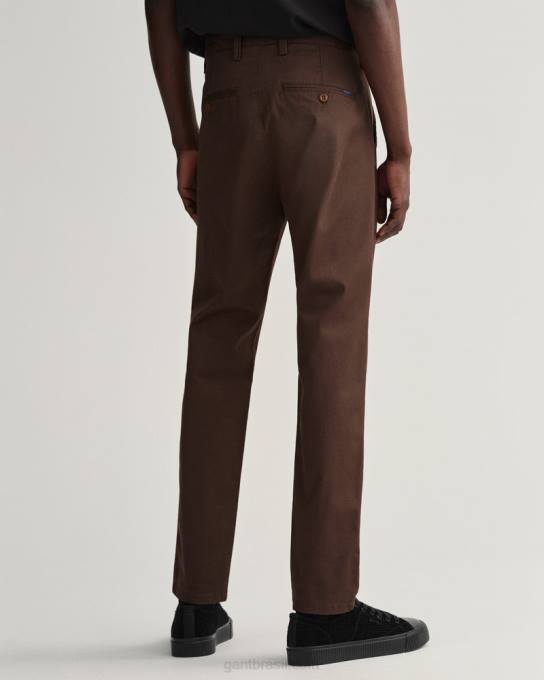 calça de sarja hallden slim fit N424C413 marrom rico GANT homens