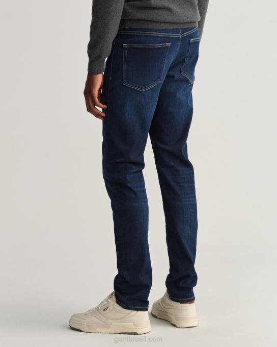 calça jeans maxen extra slim fit com recuperação ativa N424C422 azul escuro usado em GANT homens