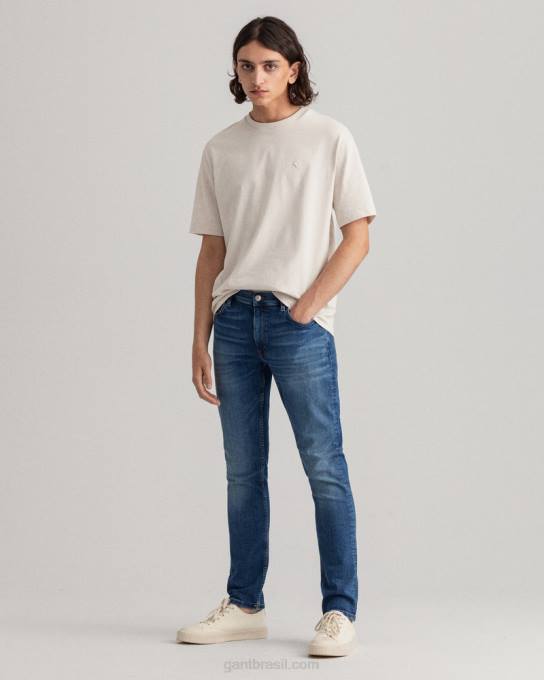 calça jeans maxen extra slim fit retro shield N424C416 meio azul quebrado em GANT homens