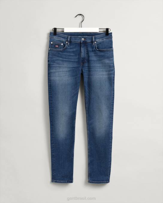 calça jeans maxen extra slim fit retro shield N424C416 meio azul quebrado em GANT homens