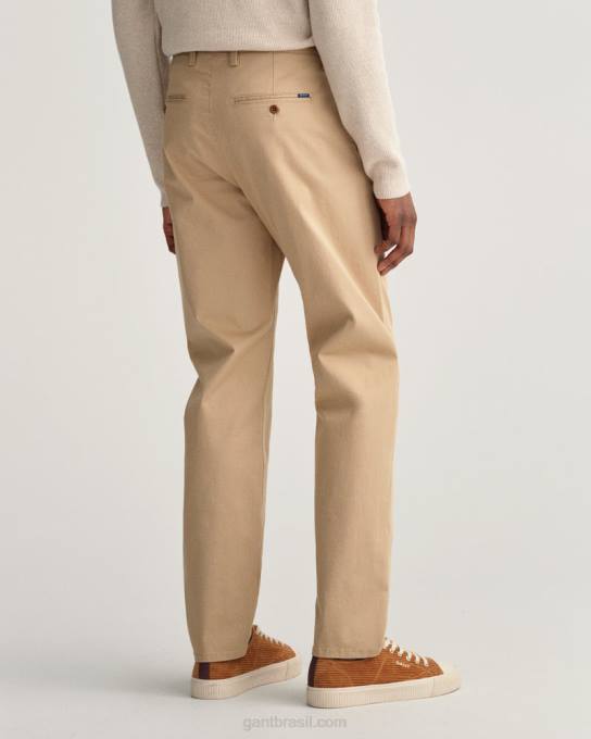 chino de sarja allister regular fit N424C424 caqui escuro GANT homens