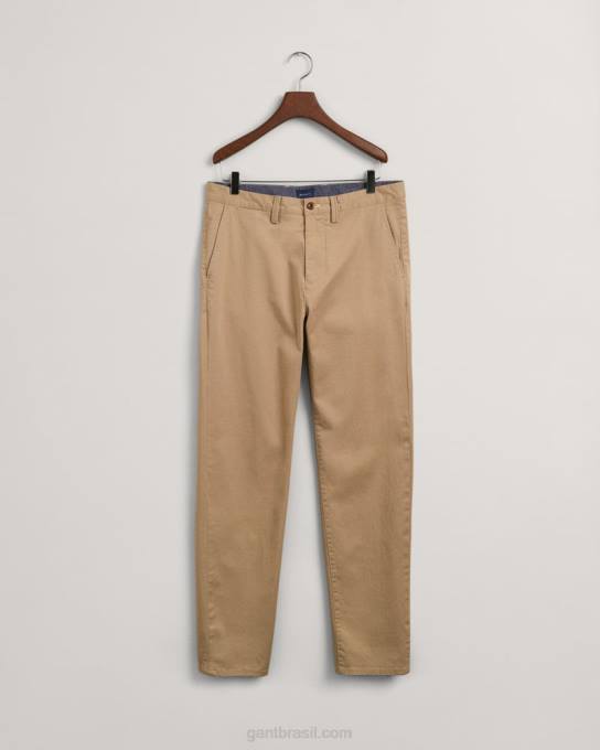 chino de sarja allister regular fit N424C424 caqui escuro GANT homens