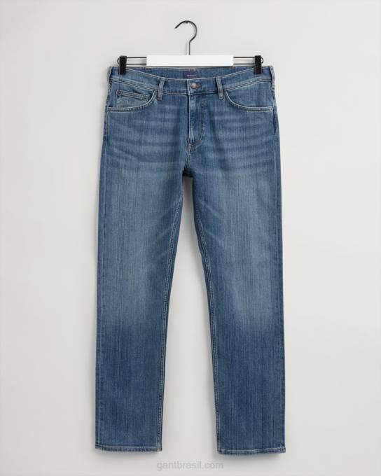 jeans arley regular fit N424C414 azul médio usado em GANT homens