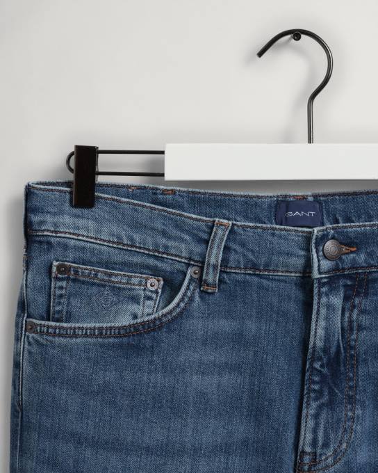 jeans arley regular fit N424C414 azul médio usado em GANT homens