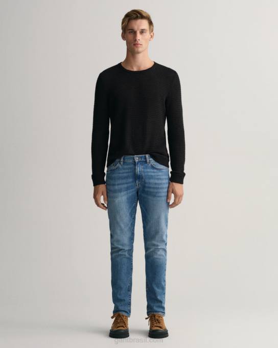 jeans slim fit hayes N424C402 azul médio usado em GANT homens