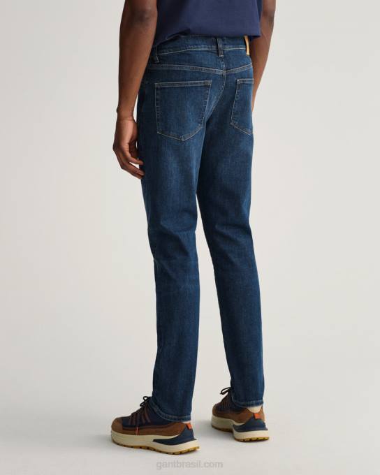 jeans slim fit hayes N424C403 azul escuro usado em GANT homens