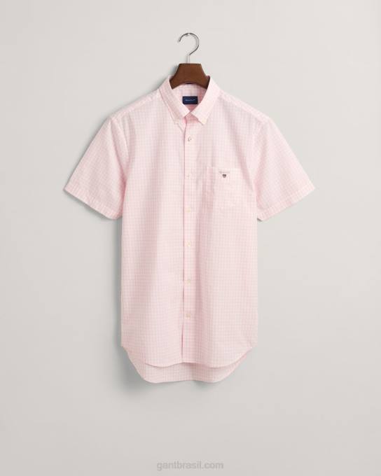 camisa de manga curta de tecido grosso de ajuste regular N424C91 Rosa Califórnia GANT homens