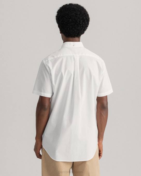 camisa de manga curta de tecido regular fit N424C93 branco GANT homens