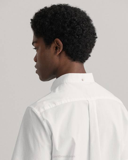 camisa de manga curta de tecido regular fit N424C93 branco GANT homens