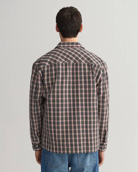 camisa de sarja pesada com zíper de ajuste relaxado N424C22 creme GANT homens