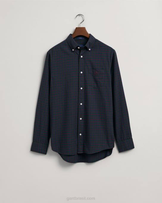camisa de sarja regular fit N424C27 verde floresta GANT homens