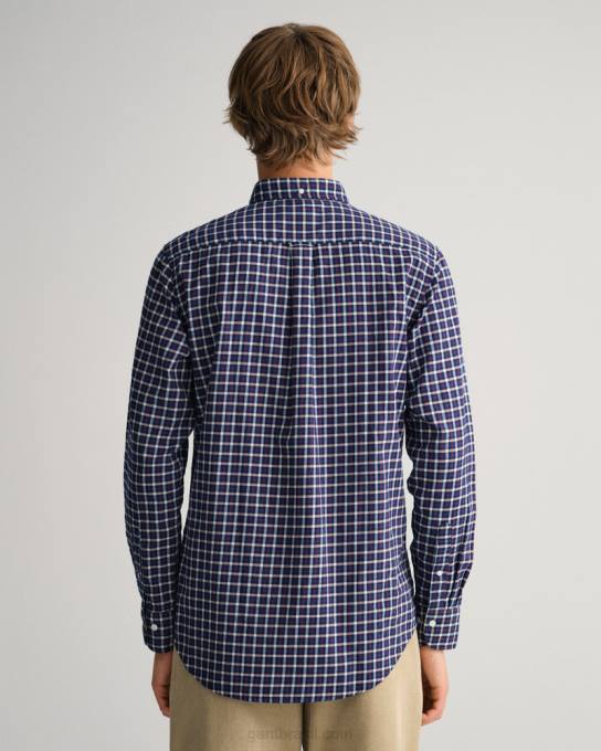 camisa de sarja regular fit N424C28 noite azul GANT homens