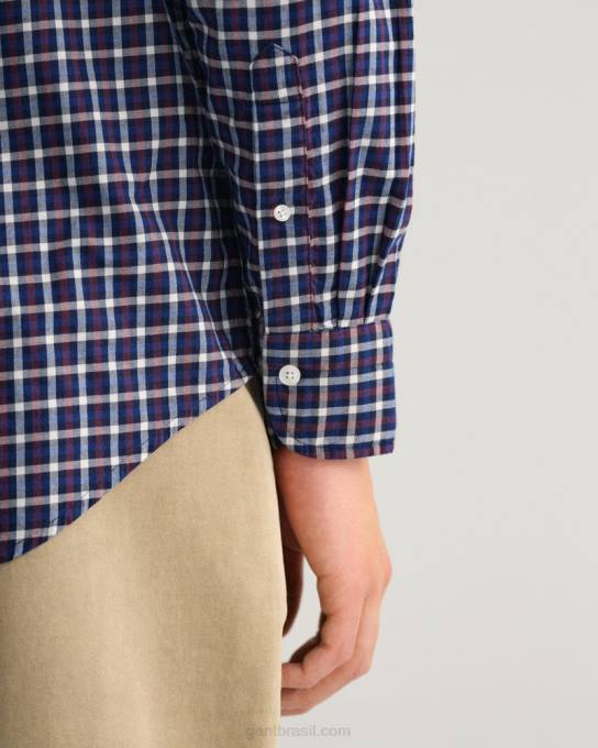 camisa de sarja regular fit N424C28 noite azul GANT homens