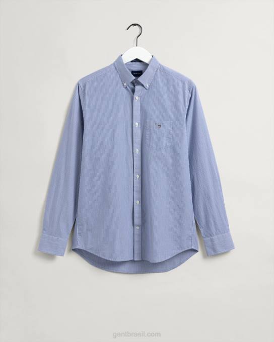 camisa de tecido fino de banqueiro N424C82 faculdade azul GANT homens