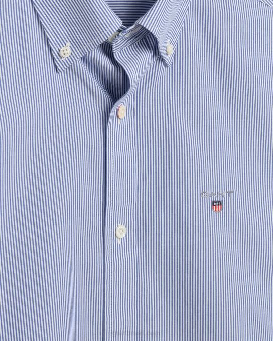 camisa de tecido fino de banqueiro N424C82 faculdade azul GANT homens