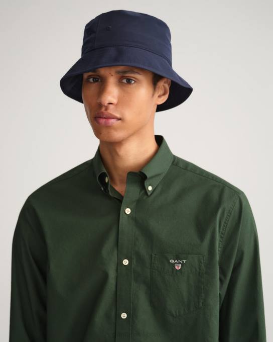 camisa de tecido largo de ajuste regular N424C45 tempestade verde GANT homens