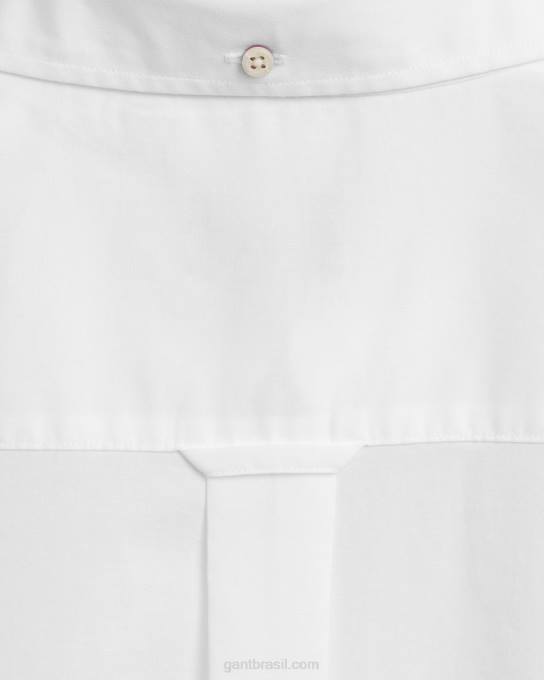 camisa de tecido largo de ajuste regular N424C65 branco GANT homens