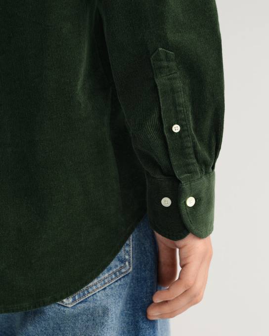 camisa de veludo fit regular N424C8 tempestade verde GANT homens